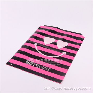 custom design logo printed cheap PE plastic handle bags
